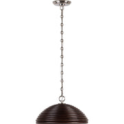 Emerson 16" Rattan Pendant in Polished Nickel