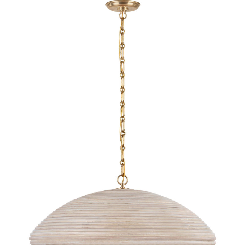Emerson 29" Rattan Pendant in Hand-Rubbed Antique Brass