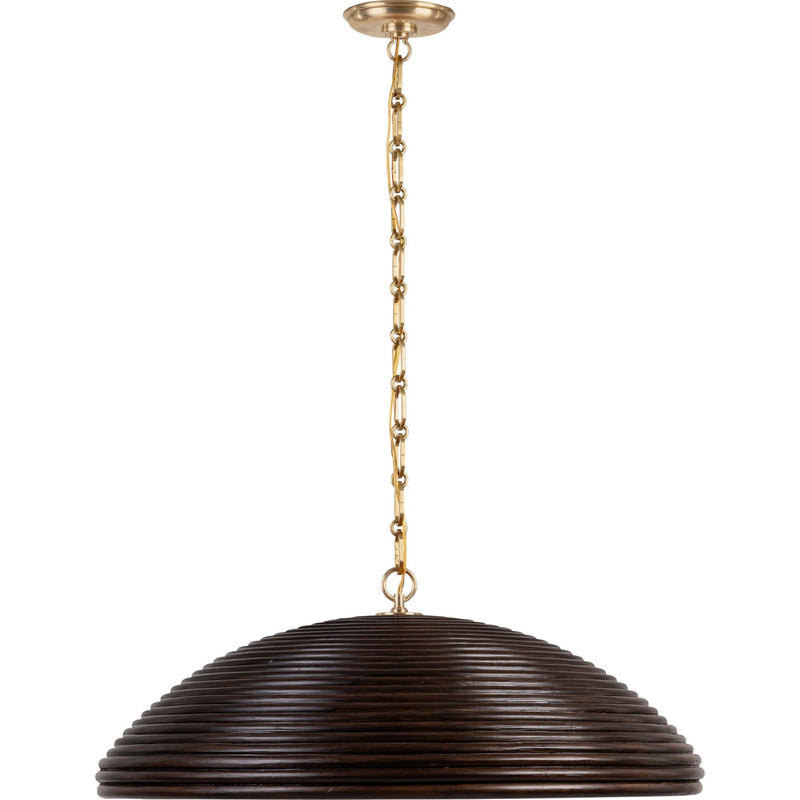 Emerson 29" Rattan Pendant in Hand-Rubbed Antique Brass