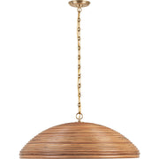 Emerson 29" Rattan Pendant in Hand-Rubbed Antique Brass