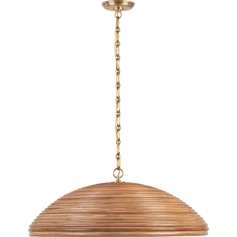 Emerson 29" Rattan Pendant in Hand-Rubbed Antique Brass