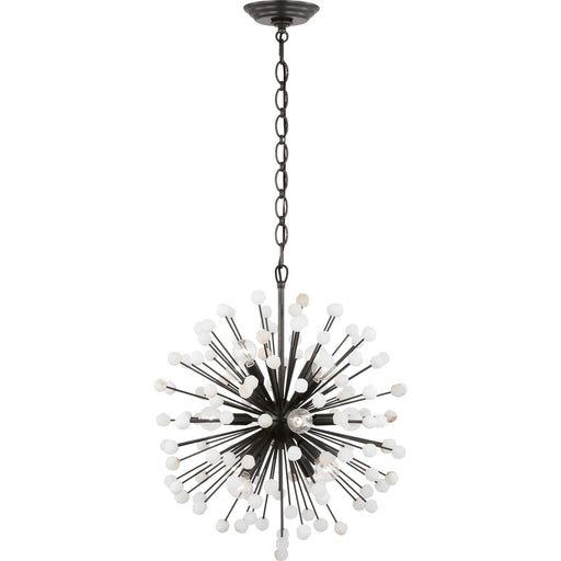 Lys 21" 12-Light Chandelier in Bronze and Alabaster