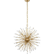 Lys 31" 15-Light Chandelier in Hand-Rubbed Antique Brass and Alabaster
