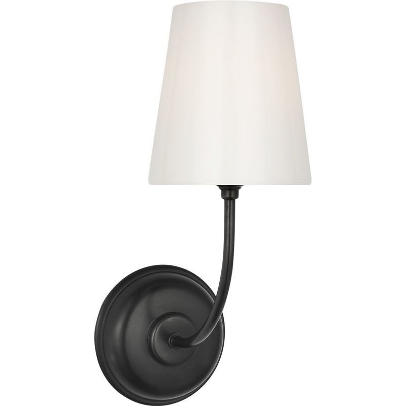 Vendome Wall Sconce with White Glass in Bronze