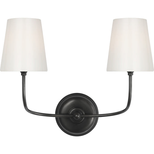 Vendome 2-Light Wall Sconce with White Glass in Bronze