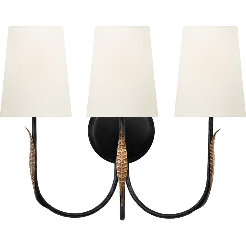 Kairos 14" Triple 3-Light Wall Sconce in Aged Iron and Roman Bronze
