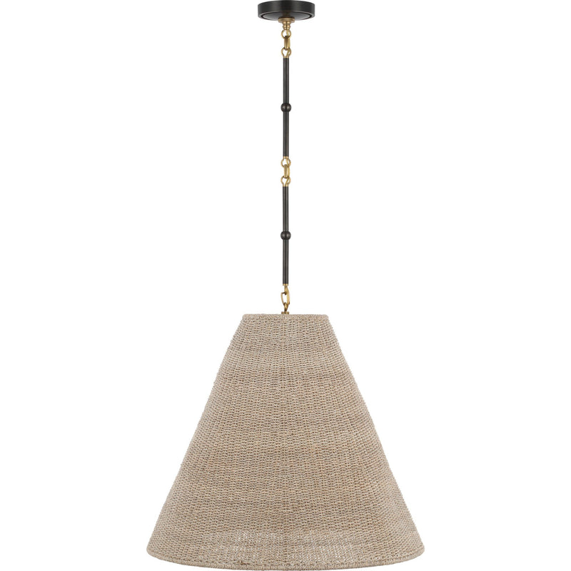 Goodman Large 2-Light Pendant in Bronze and Hand-Rubbed Antique Brass