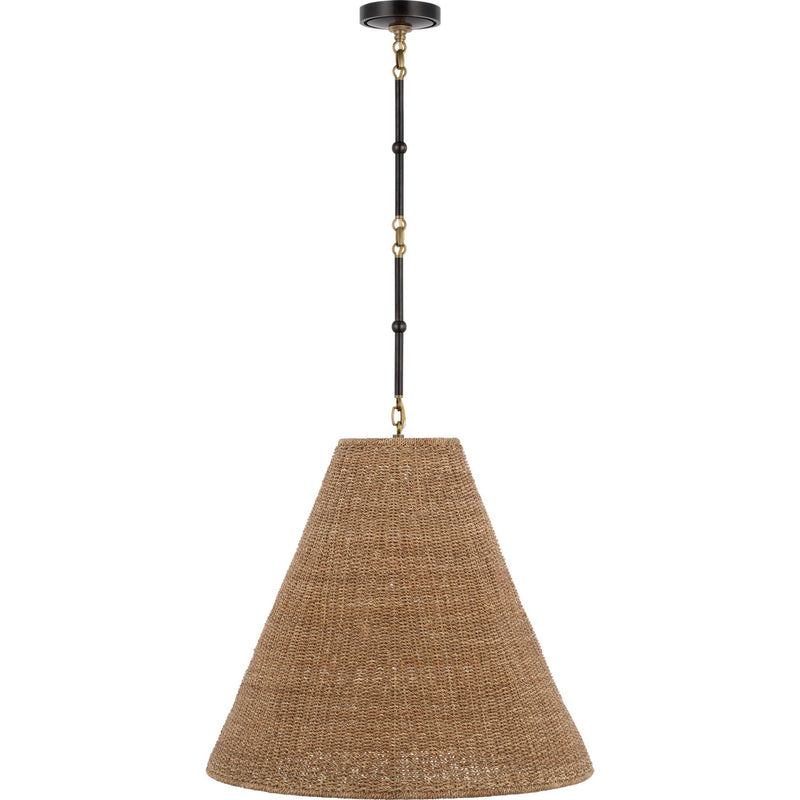Goodman Large 2-Light Pendant in Bronze and Hand-Rubbed Antique Brass