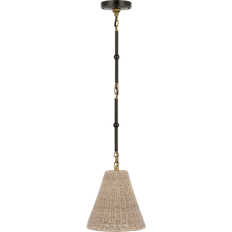 Goodman Petite Mini Pendant in Bronze and Hand-Rubbed Antique Brass