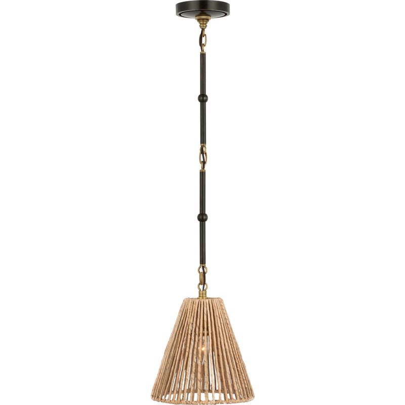 Goodman Petite Mini Pendant in Bronze and Hand-Rubbed Antique Brass