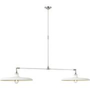 Piatto 63" 2-Light Linear Pendant in Polished Nickel and Plaster White