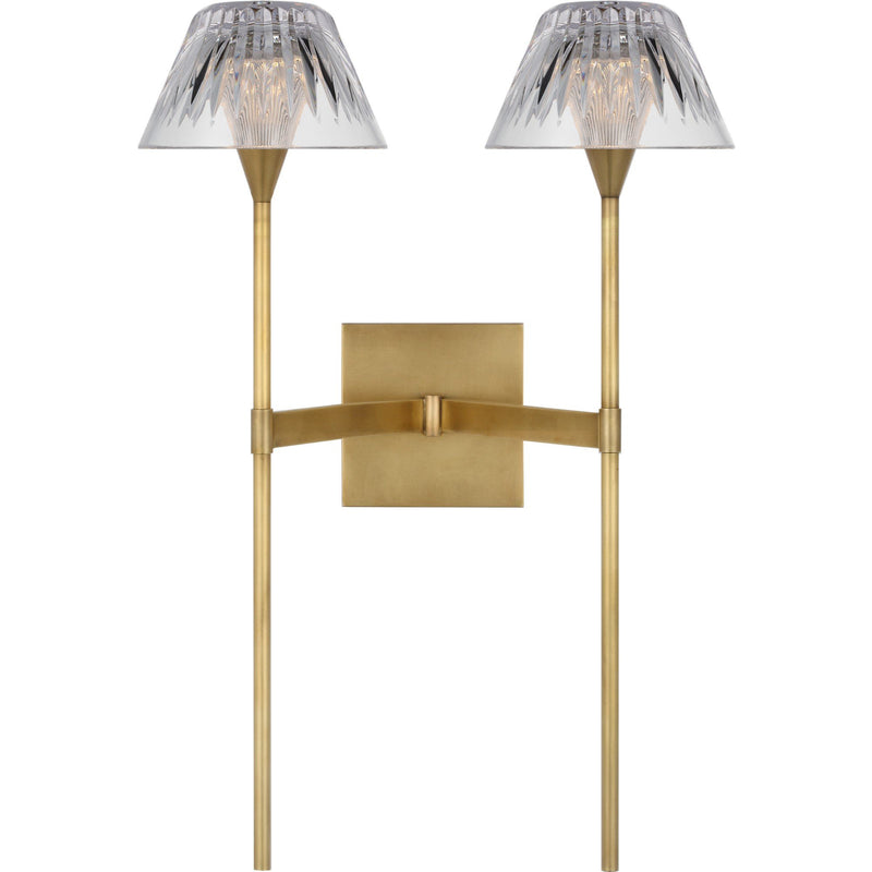 Blaze 19" 2-Light Tail Wall Sconce in Natural Brass