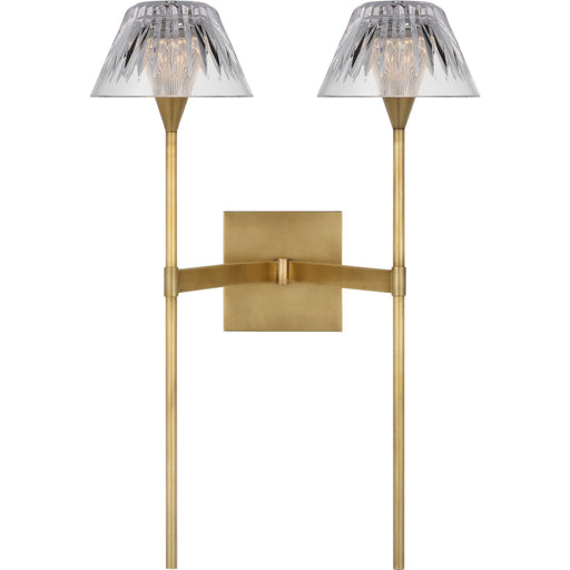 Blaze 19" 2-Light Tail Wall Sconce in Natural Brass