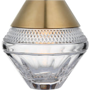 Copper Coast 5" Rechargeable Crystal Table Lamp in Natural Brass