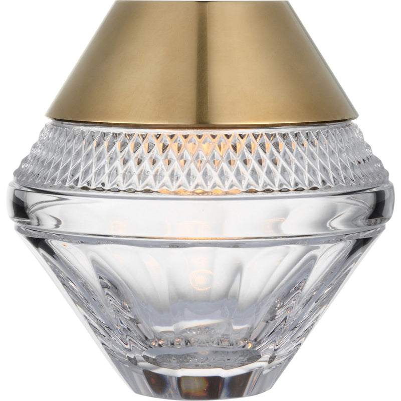 Copper Coast 5" Rechargeable Crystal Table Lamp in Natural Brass