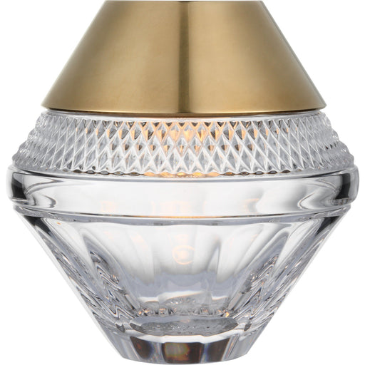 Copper Coast 5" Rechargeable Crystal Table Lamp in Natural Brass