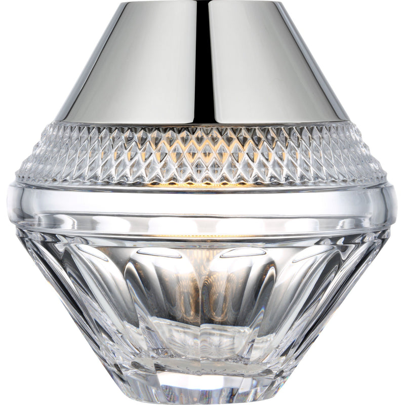 Copper Coast 5" Rechargeable Crystal Table Lamp in Polished Nickel