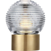 Circon 7" Rechargeable Crystal Table Lamp in Natural Brass