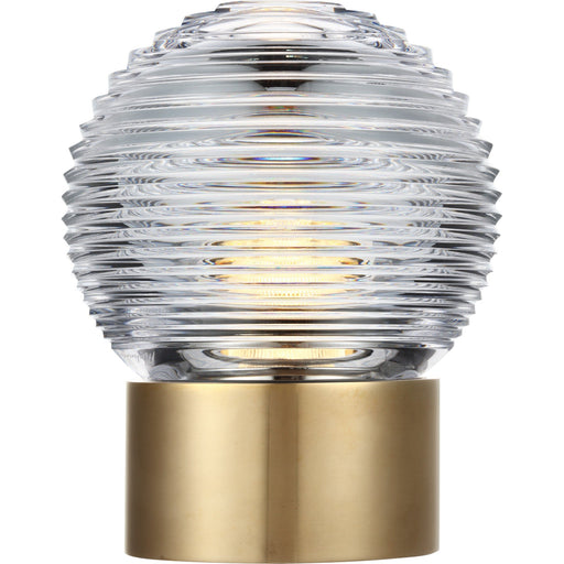 Circon 7" Rechargeable Crystal Table Lamp in Natural Brass