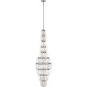 Killarney 19" Layered Crystal Entry Pendant in Polished Nickel