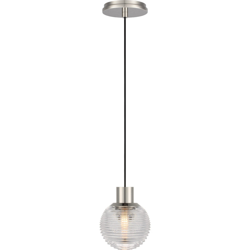 Circon 5" Crystal Mini Pendant in Polished Nickel