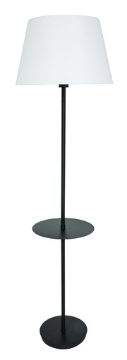Vernon 60.75" Three-Light Floor Lamp with Table in Black