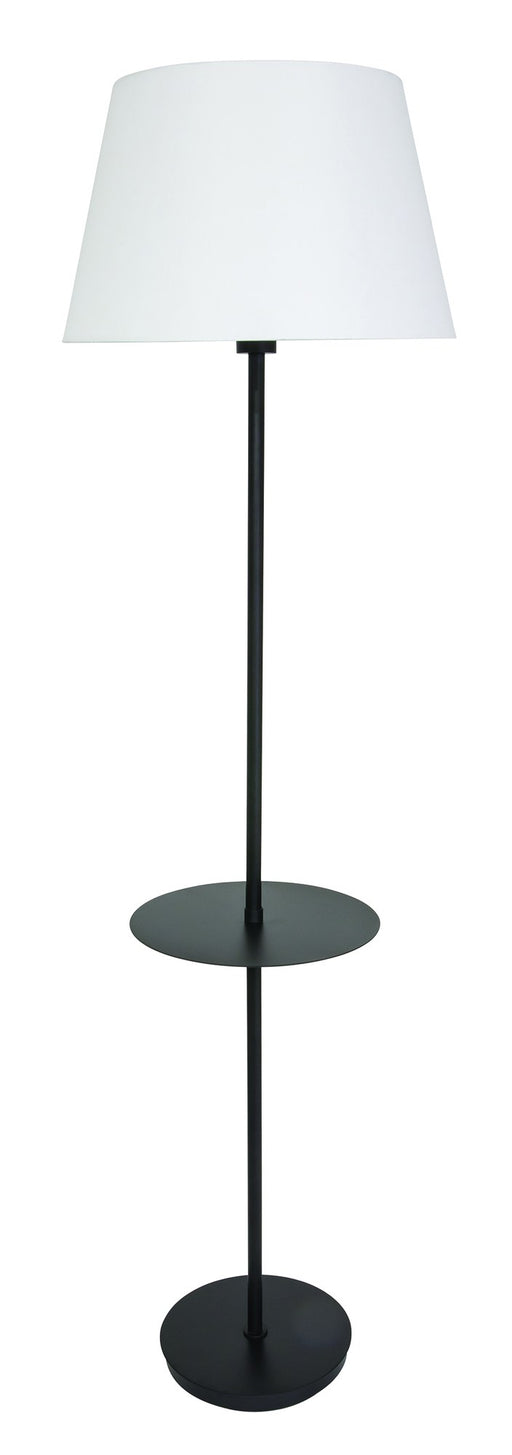 Vernon 60.75" Three-Light Floor Lamp with Table in Black