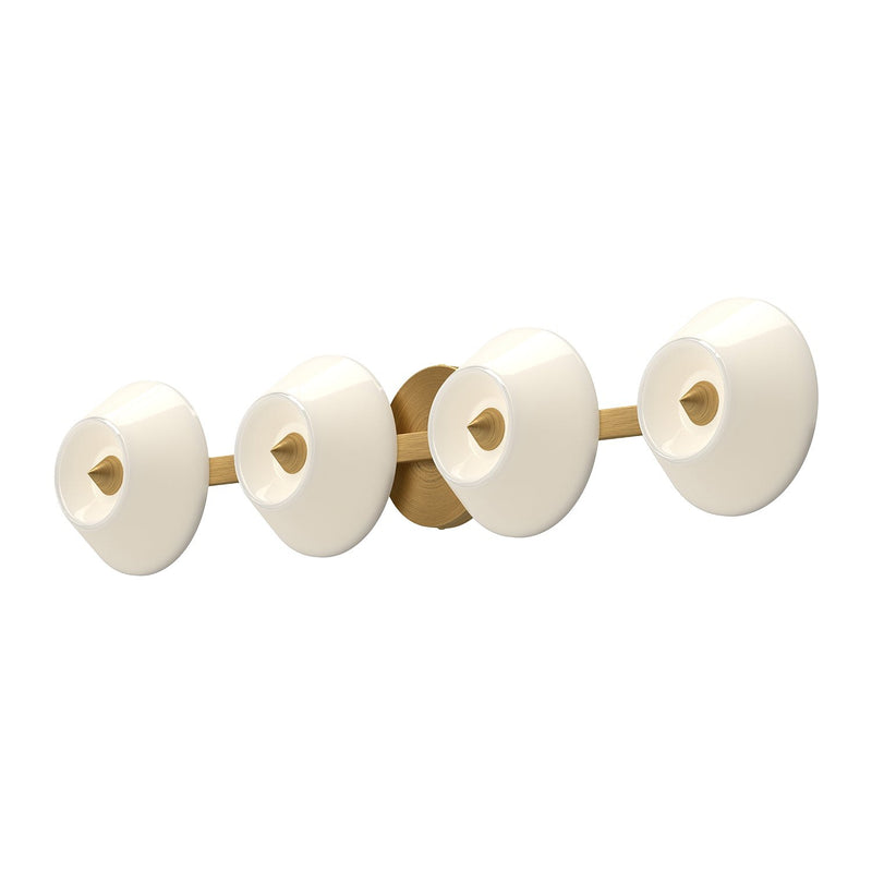 Holt 30" Vanity Light in Brushed Gold/Glossy Opal Glass