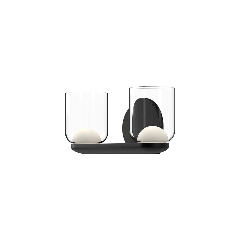 Cedar 12" Vanity Light in Black/Clear