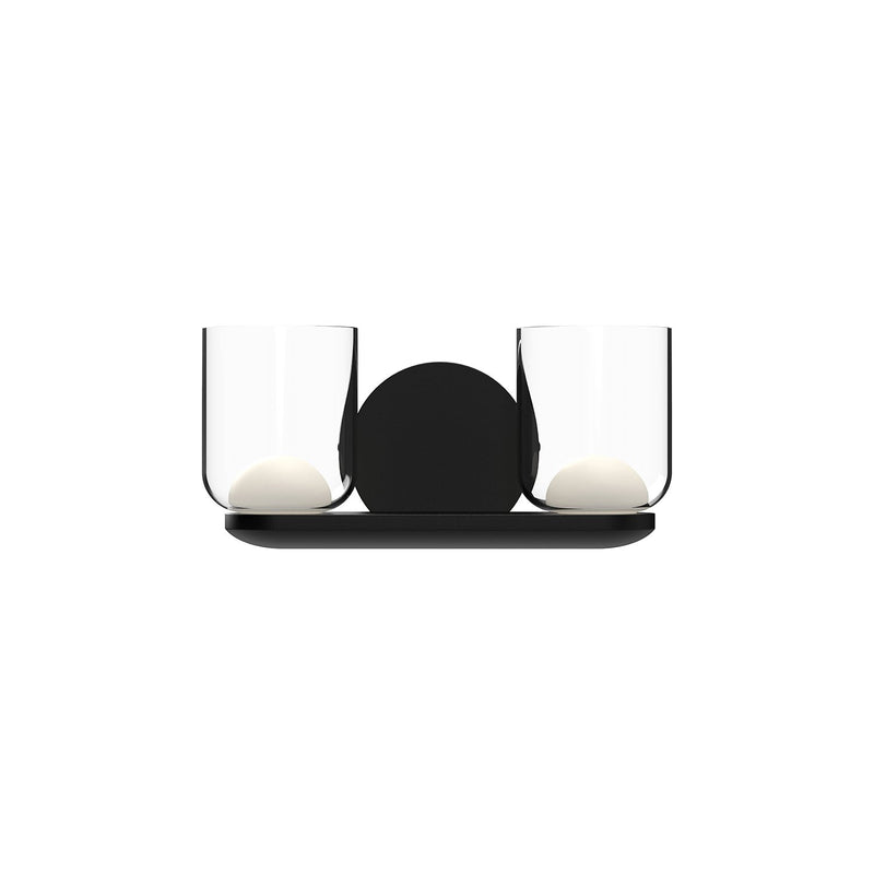 Cedar 12" Vanity Light in Black/Clear