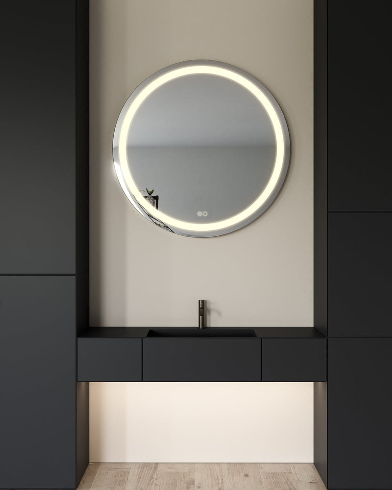 Hillmont 40" LED Vanity Mirror in Sandblasted Merc Edge