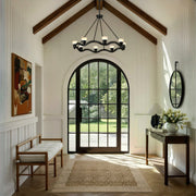Vance 8 Light 39" Integrated LED Chandelier in Bronze Noir in a room setting