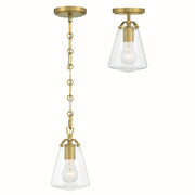 Voss 1 Light 5.75" Semi Flush Mount in Luxe Gold