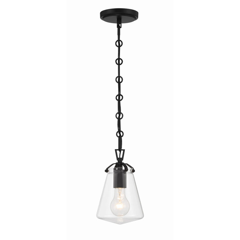 Voss 1 Light 5.75" Pendant in Matte Black