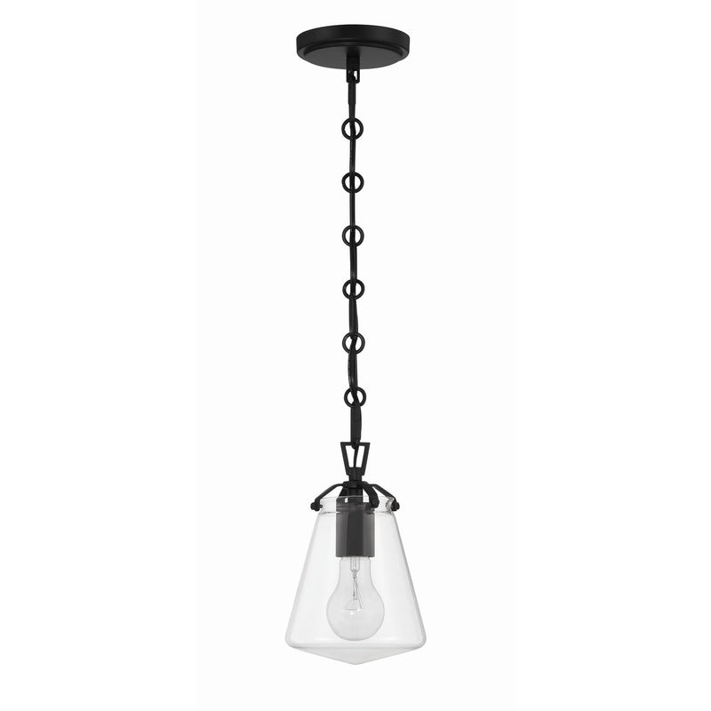 Voss 1 Light 5.75" Pendant in Matte Black