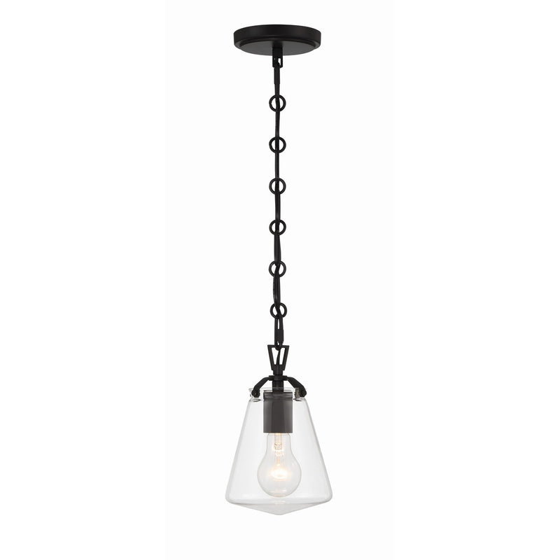 Voss 1 Light 5.75" Pendant in Matte Black
