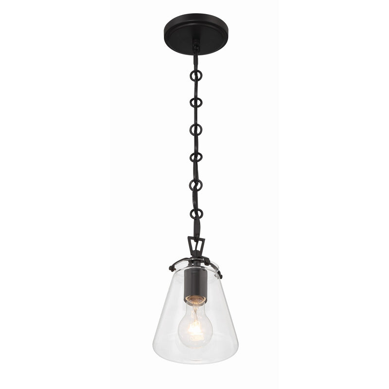 Voss 1 Light 5.75" Pendant in Matte Black