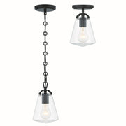 Voss 1 Light 5.75" Pendant in Matte Black