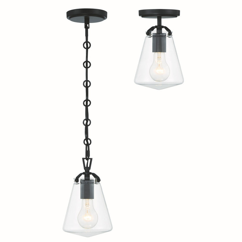 Voss 1 Light 5.75" Pendant in Matte Black