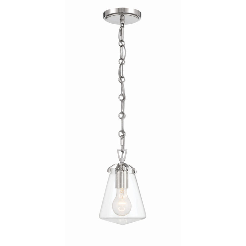 Voss 1 Light 5.75" Pendant in Polished Nickel