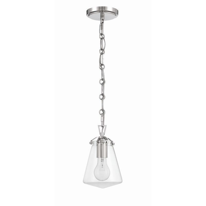 Voss 1 Light 5.75" Pendant in Polished Nickel