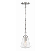 Voss 1 Light 5.75" Pendant in Polished Nickel