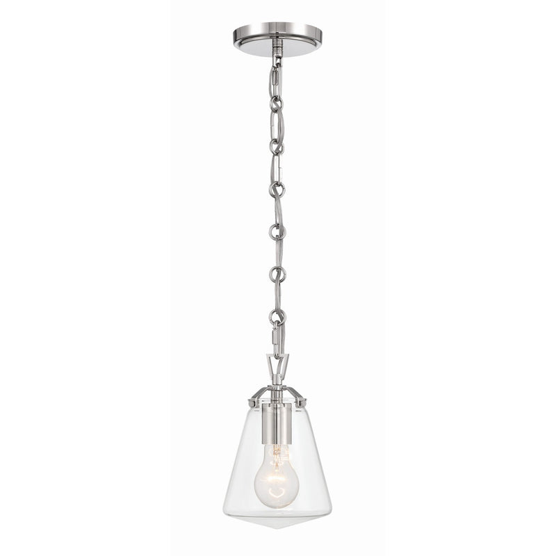 Voss 1 Light 5.75" Pendant in Polished Nickel