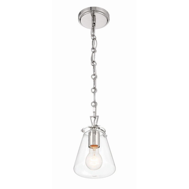 Voss 1 Light 5.75" Pendant in Polished Nickel