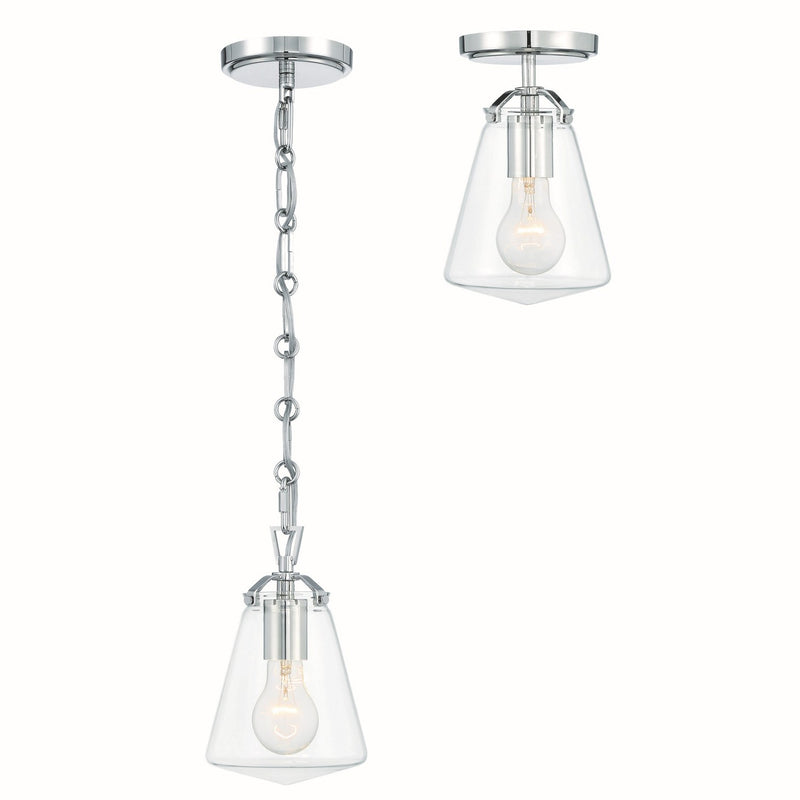Voss 1 Light 5.75" Pendant in Polished Nickel