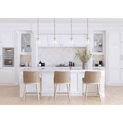 Voss 1 Light 5.75" Pendant in Polished Nickel in a room setting