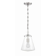Voss 1 Light 8.25" Pendant in Polished Nickel