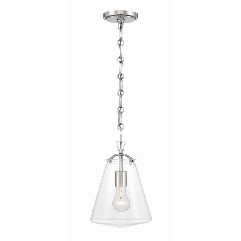 Voss 1 Light 8.25" Pendant in Polished Nickel