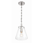 Voss 1 Light 8.25" Pendant in Polished Nickel