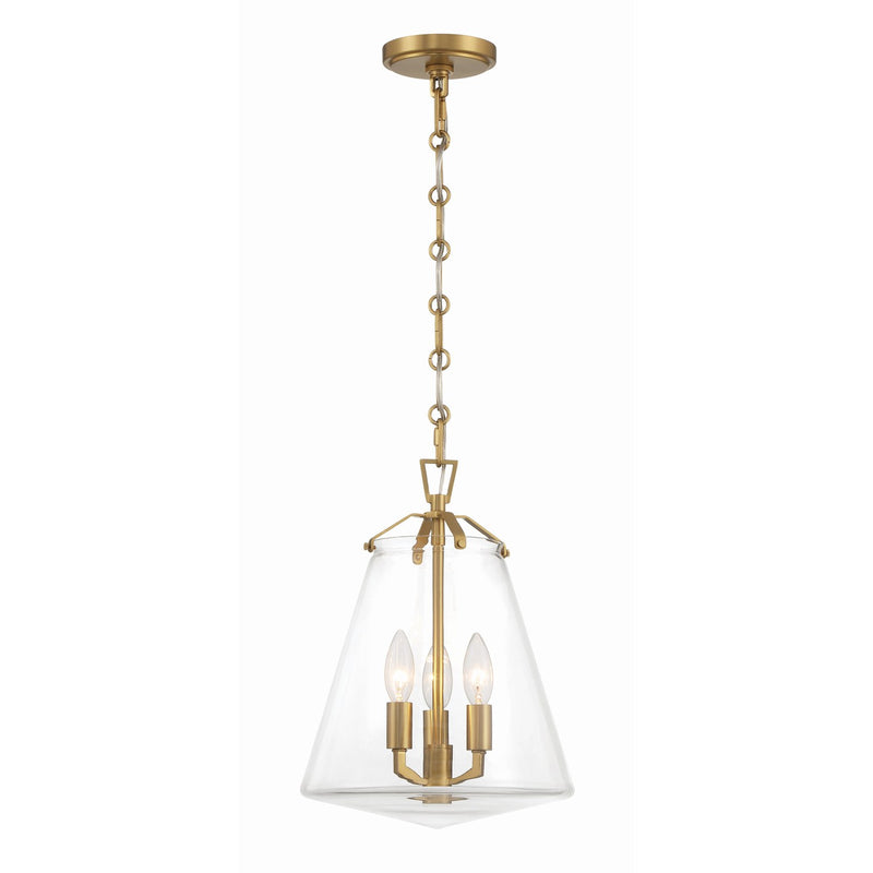 Voss 3 Light 11" Pendant in Luxe Gold